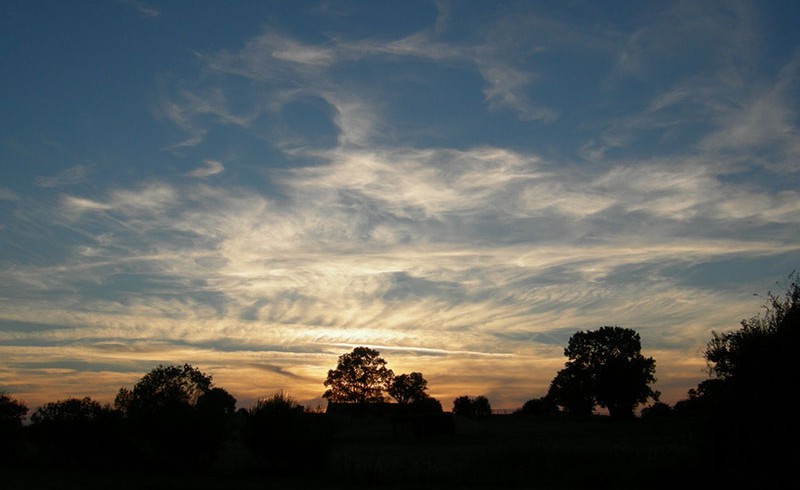 Abensonne über La Chevrie in Haras de Chenes, Frankreich